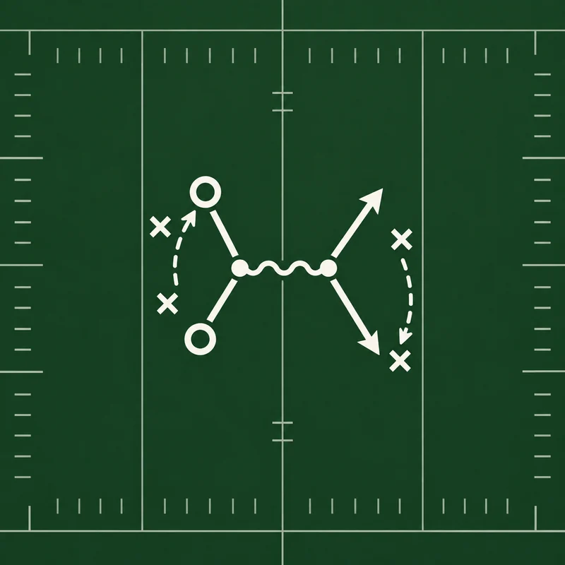 Field Theory logo: a play diagram drawn as a Feynman diagram on a football field